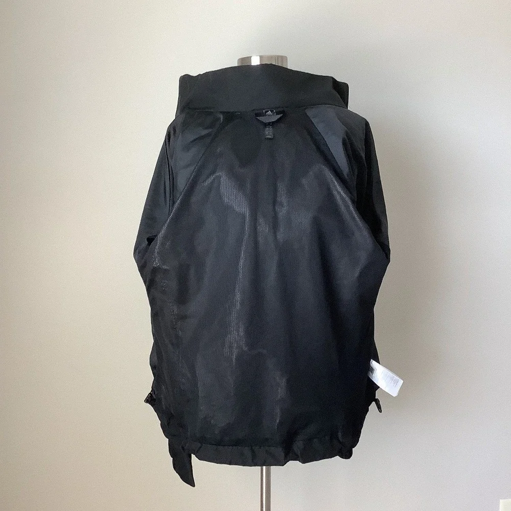 Adidas Women's 3-Stripes Rain Rdy Jacket Black H65759 Flaw: Missing Zipper Pull - Picture 13 of 14